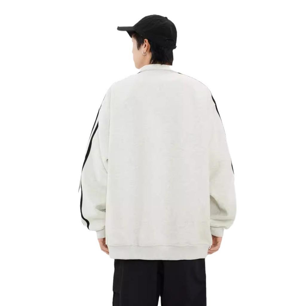Three Stripes Cardigan Sweatshirt Mens Autumn Striped Jacket Handsome Comfortable Fit Couple Tops