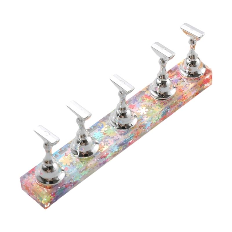 Trendy Nail Practice Stands With Popular Snowflake Waves Patterns In Highly Transparency Acrylic for Nail Artists