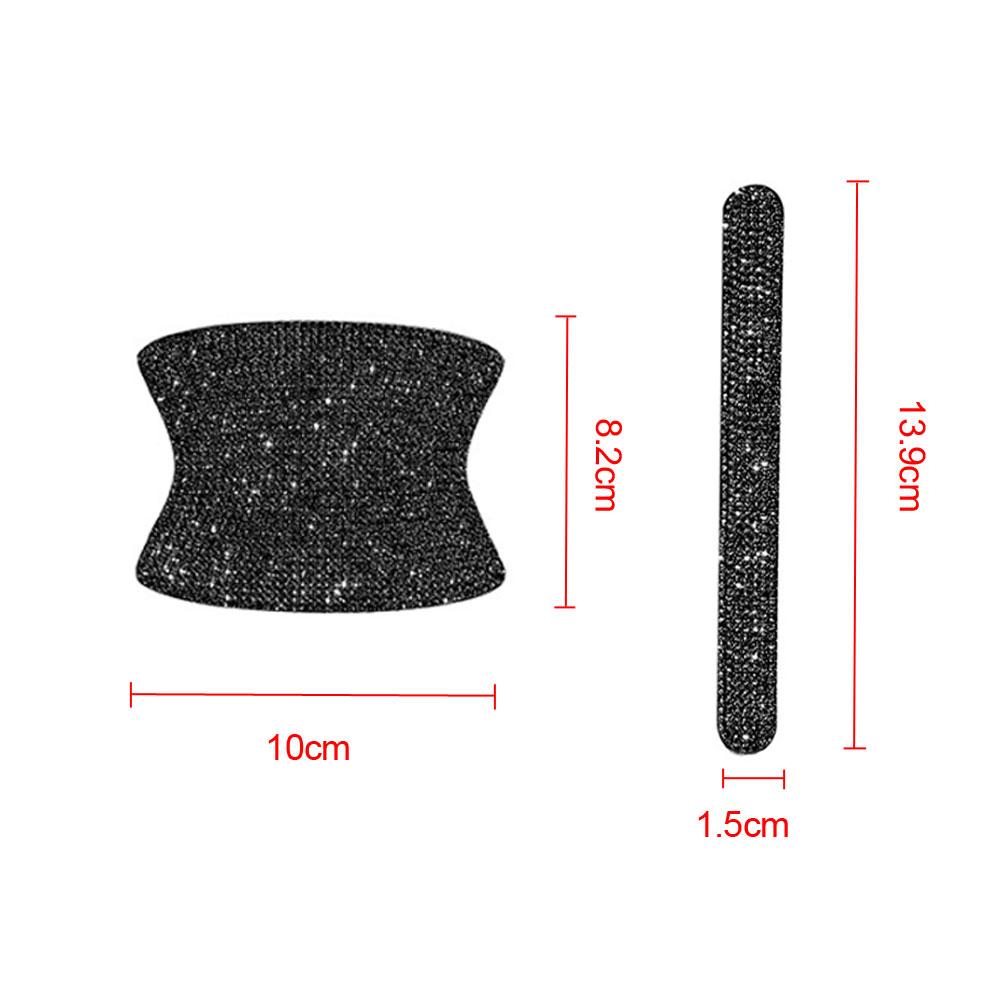 8Pcs Universal Car Door Handle Sticker Decal Warning Diamond Auto Strip Driving Safety Bling Car Exterior Sticker Accessories