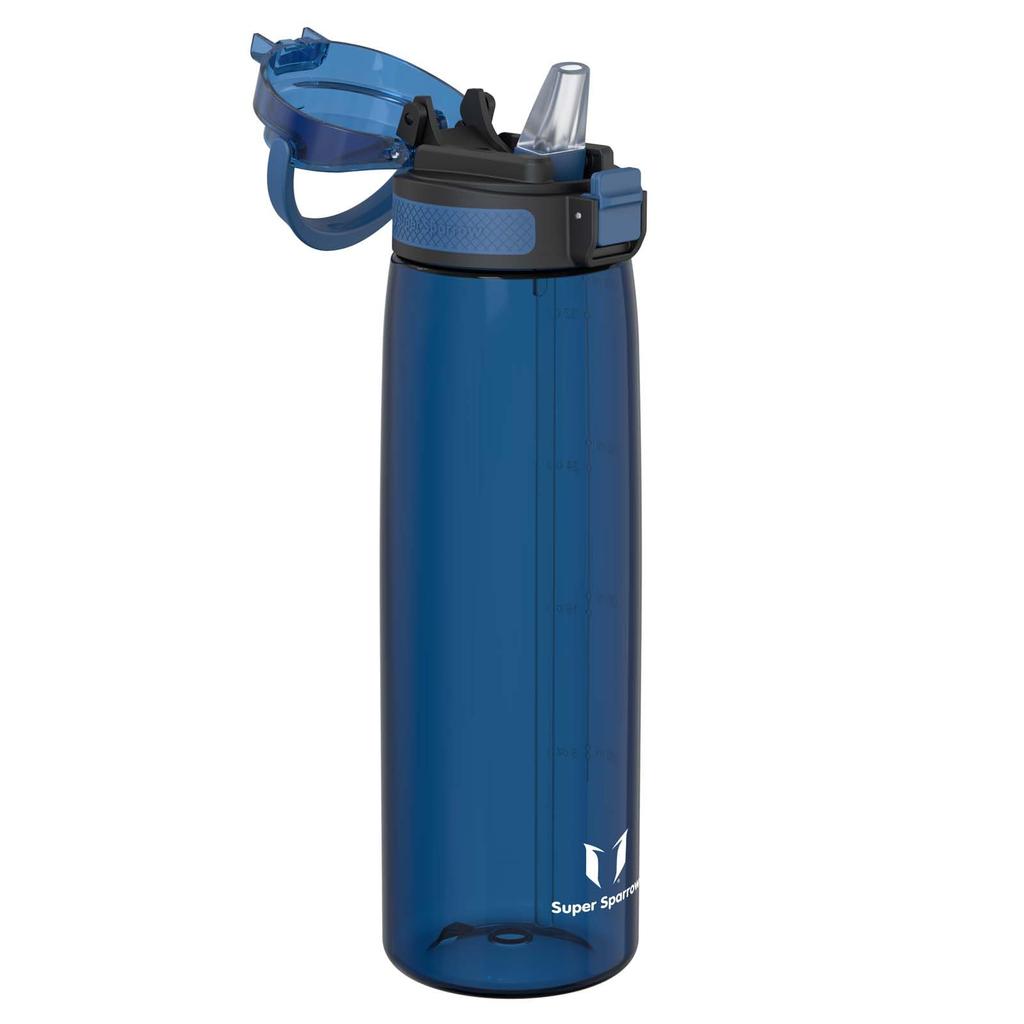 Super Sparrow Water Bottle - 1L - Made with American-made Tritan BPA-Free Straw - Suitable for Sports, School, Baseball, Outdoor Activities, Camping,