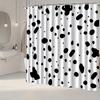 Black And White Dalmatian Pattern Shower Curtain Waterproof Anti Mold Bath Screen Stylish Bathroom Accessories For Home Decor