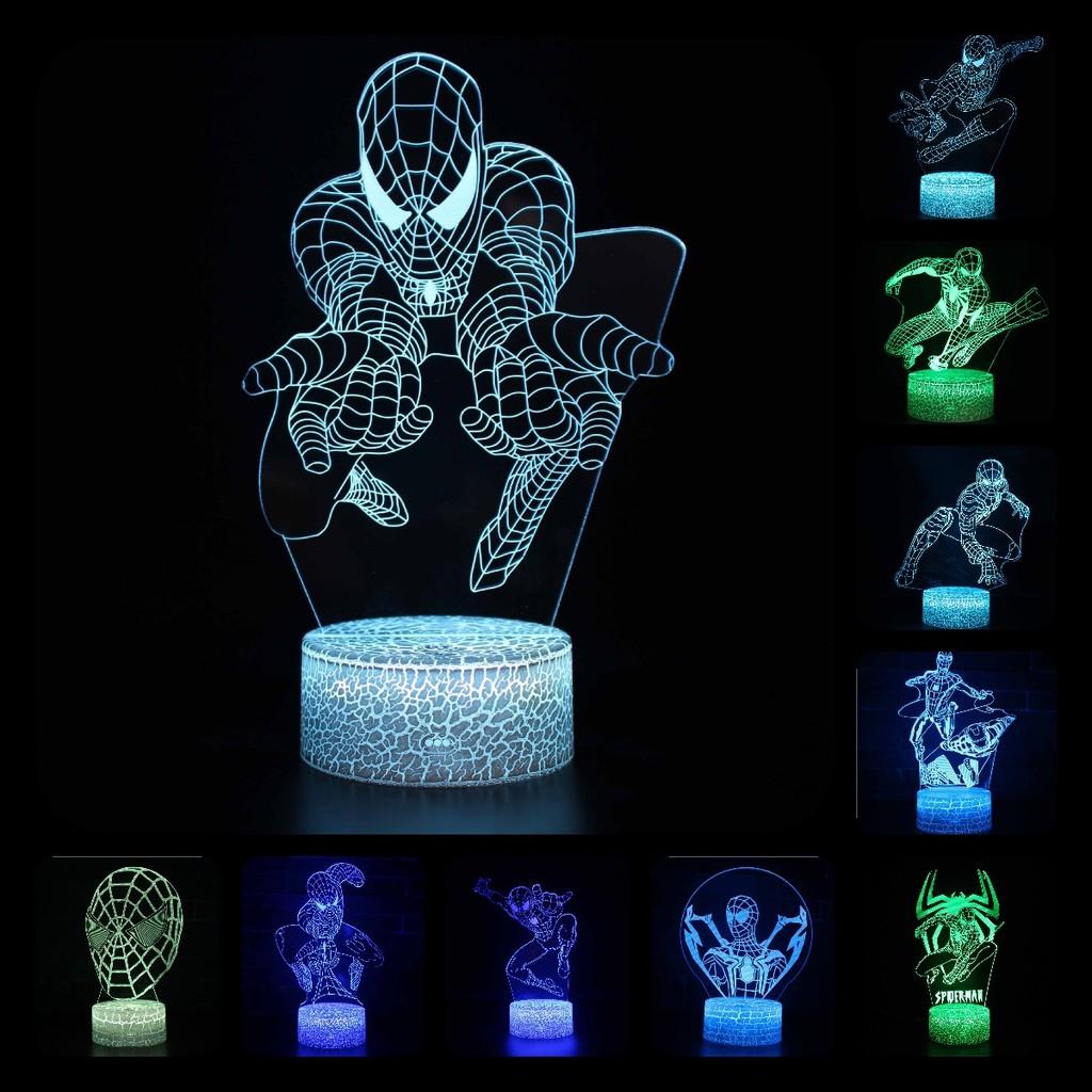 Spider-Man 3D LED Nachtlicht Moderne Haus Schlafzimmer Dekoration Mit Fernbedienung