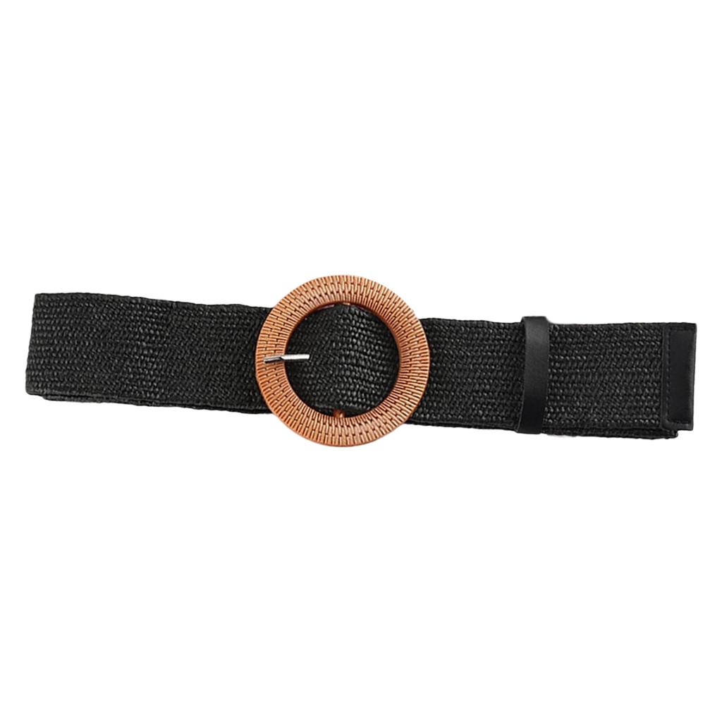 Plastic Buckle Waist Belt Aesthetic Braided Belt Decorative Waistband Wide Belt for Dress Elegant Weaving Waiststrap