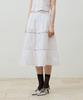Alikim Muse Tiered Midi Skirt / White
