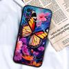 Butterfly Flower Pattern Phone Case For Motorola G85 Edge 50 G24 G35 G14 G04 40 G72 G34 G G54 G13 G32 5G Black