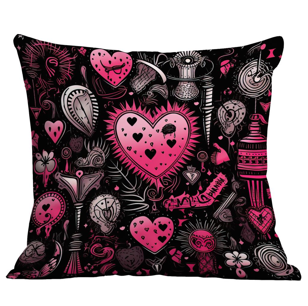 New Valentine's Day Pillow Case Creative Love Punk Print Home Sofa Cushion Pillow Case