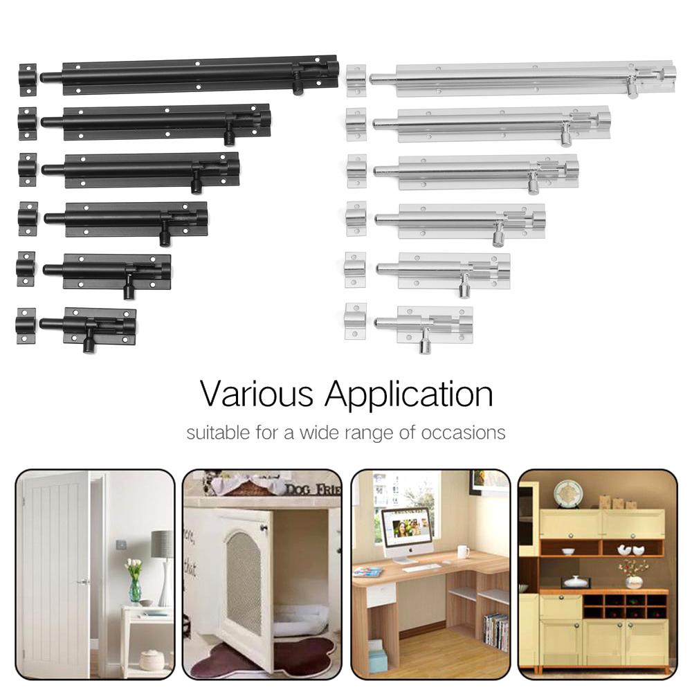 2/3/4/5/6/8inch Black Silver Barrel Bolt Aluminum Alloy Door Latch Hardware for Gate Safety Door Bolt Latch Lock Home Hardware