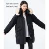 SNOWFLYING Women's Long Fox Fur Collar Down Jacket