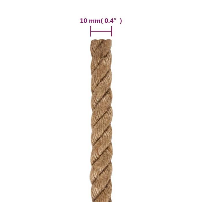 VidaXL Corde 100 % Jute 10 mm 250 m Corde de Chanvre Cordon Fibre Cordage 143795