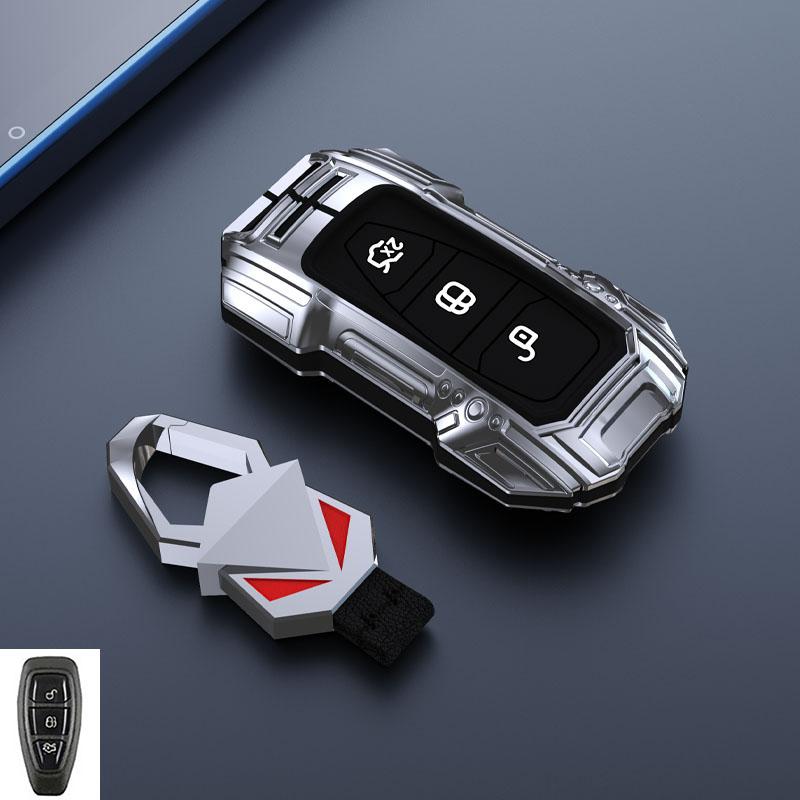Zinc Alloy Car Key Case Cover fob for Ford Focus 3 4 ST Mondeo MK3 MK4 Fiesta Fusion Kuga 2013 2014 2015 2017 Accessories