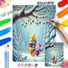 Winnie Winter Forest Oil Paint Art Painting Kit Home Wall Decor Handmade Gift for Xmas Holiday Room Decor DIY Crafts Art Supplies