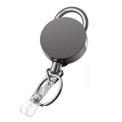Office Supplies Lanyard Clip Retractable Keychain Key Ring Clips Badge Reel Clip Badge Holder Clip