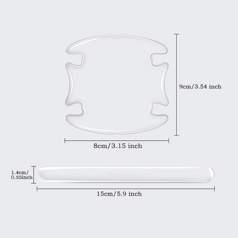 Car Door Handle Bowl Scratch Protective Invisible Transparent Stickers Silicon Rearview Mirror Anti-collision Protection Strip