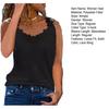 Women Vest V-neck Sleeveless Lace Sling Tops Solid Color Loose Fit Commuter Style Summer Vest Daily Wear