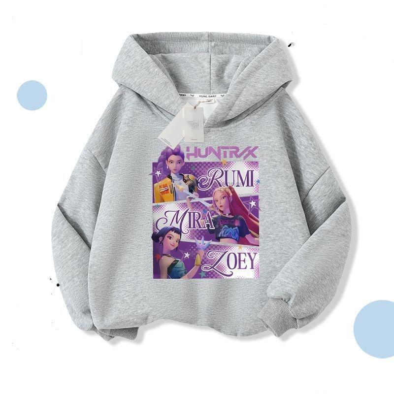 

K-pop Охотники на демонов Huntrix Толстовка Детская одежда Одежда принцессы для девочек Модная одежда для мальчиков Весенне-осенний свитшот Детские топы 140