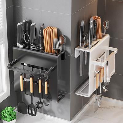 Kitchen Storage Rack Accessories SS 304 Shelf Knife Rest Chopstick Holder Protection Against Rust Shelves Black Easy Clean