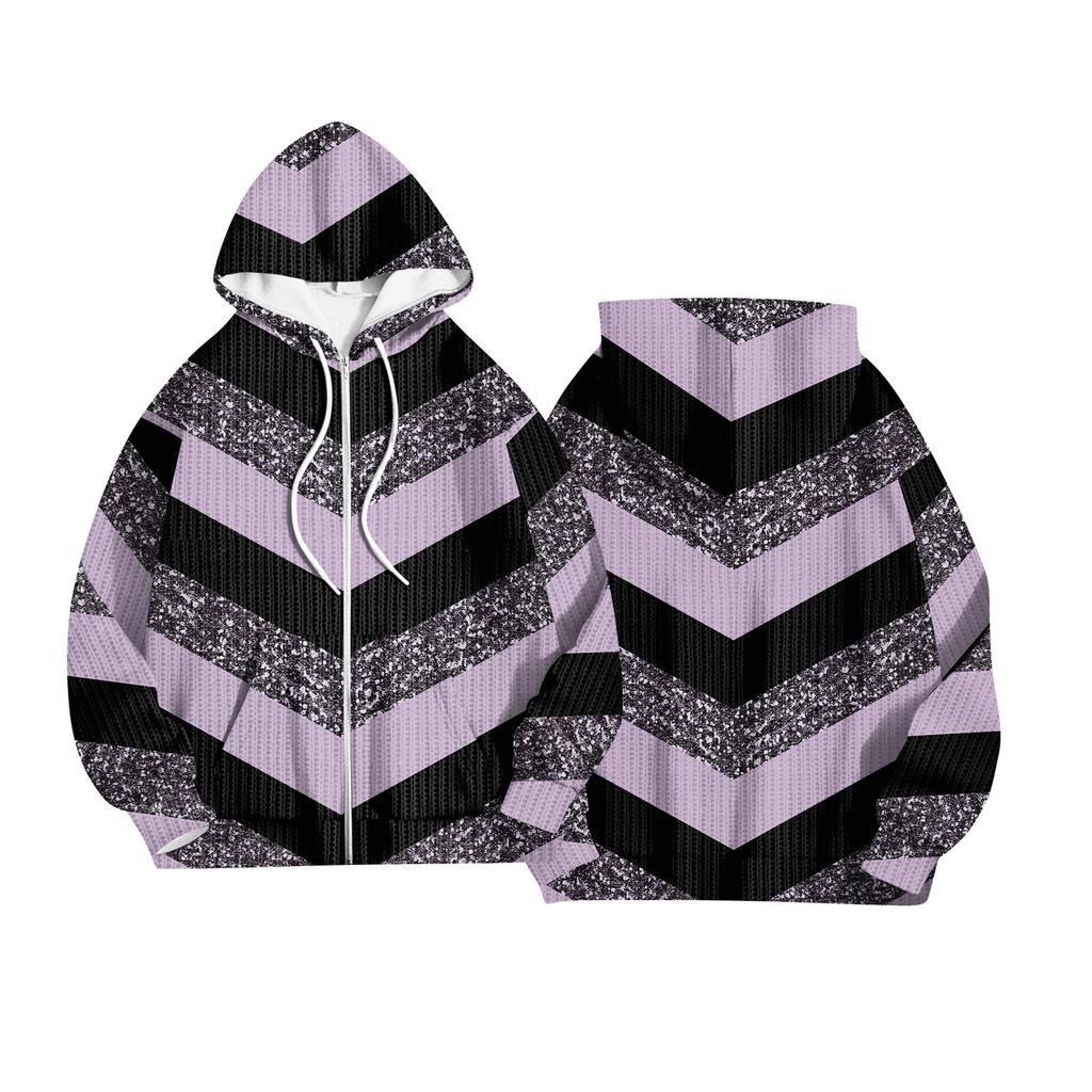 Women's Fashion Jacket Casual Printed Long-sleeved Hooded Cardigan Sweatshirts
