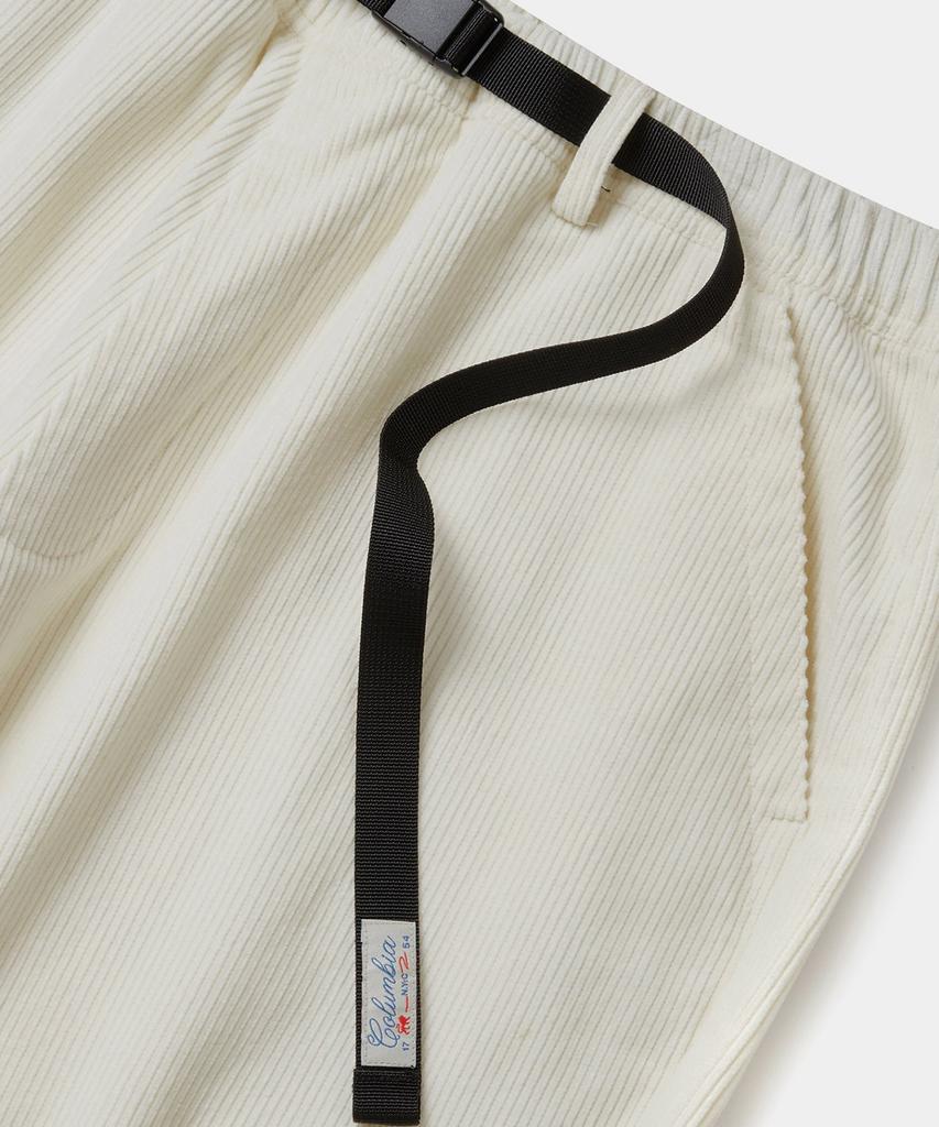 COLUMBIA UNIVERSITY Sl-Label Belted All-Round Corduroy Pants Cream