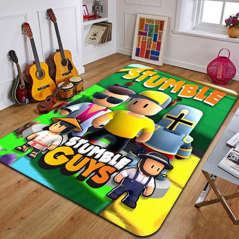 

S-Stumble Guys Printed Carpet Fashion Yoga Mat Bedroom Decorative Carpet Living Room Bathroom Decorative Floor Mat Birthday Gift 70x100cm