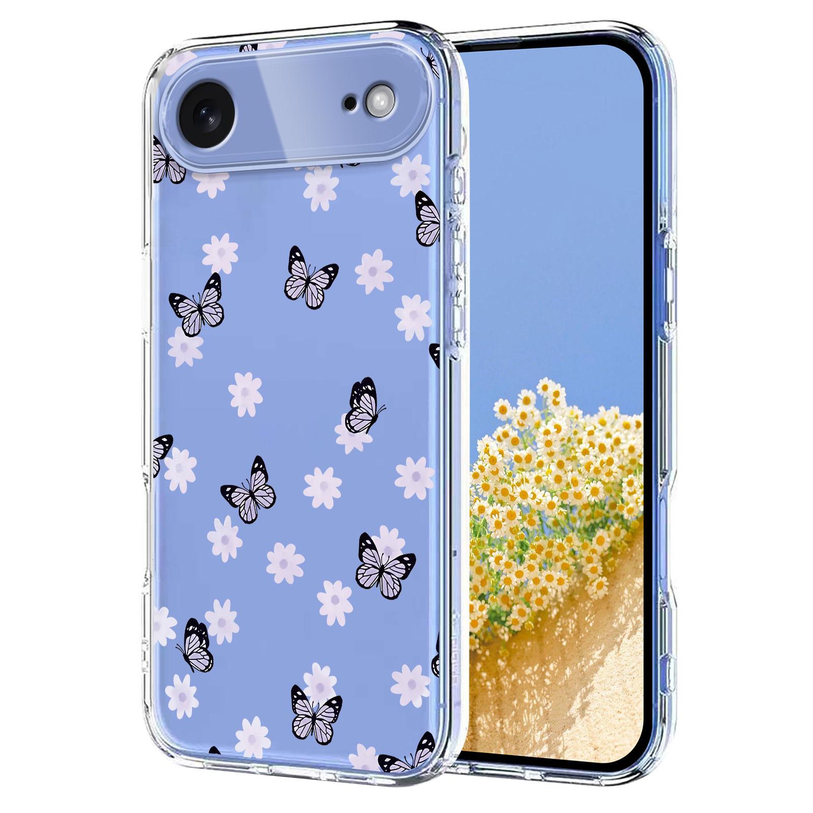 

For iPhone Air Case Butterfly Floral Pattern Printing TPU Phone Back Cover
