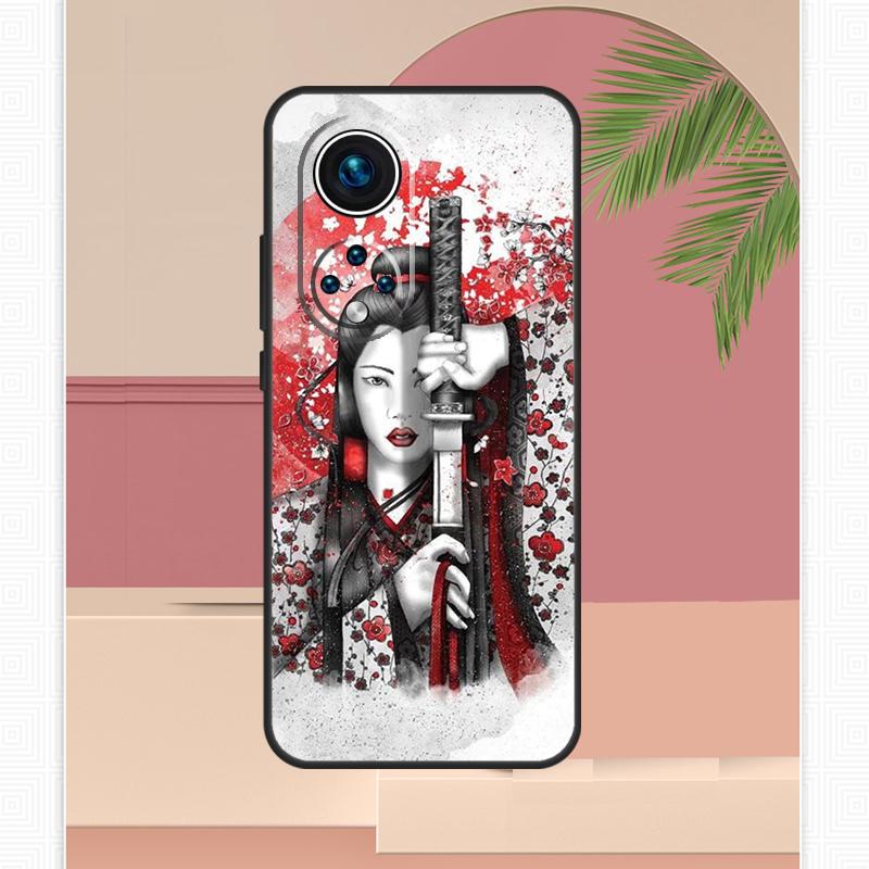 Japanese Samurai Warrior Geisha Case For Honor Magic 8 Pro 7 6 5 Lite Honor 200 400 X9c X9b X9a X8b X8a X8c 50 70 90 Cover