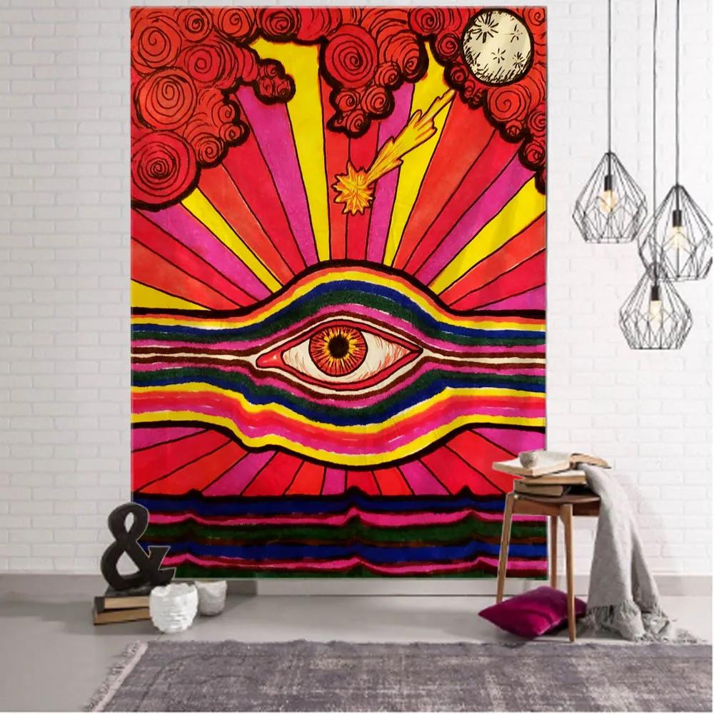 

Глаз Гобелен Настенный Абстрактное Цветное Домашнее Украшение Одеяло Пляжный Коврик Комната Для Пикника Искусство Общежития 100x75cm