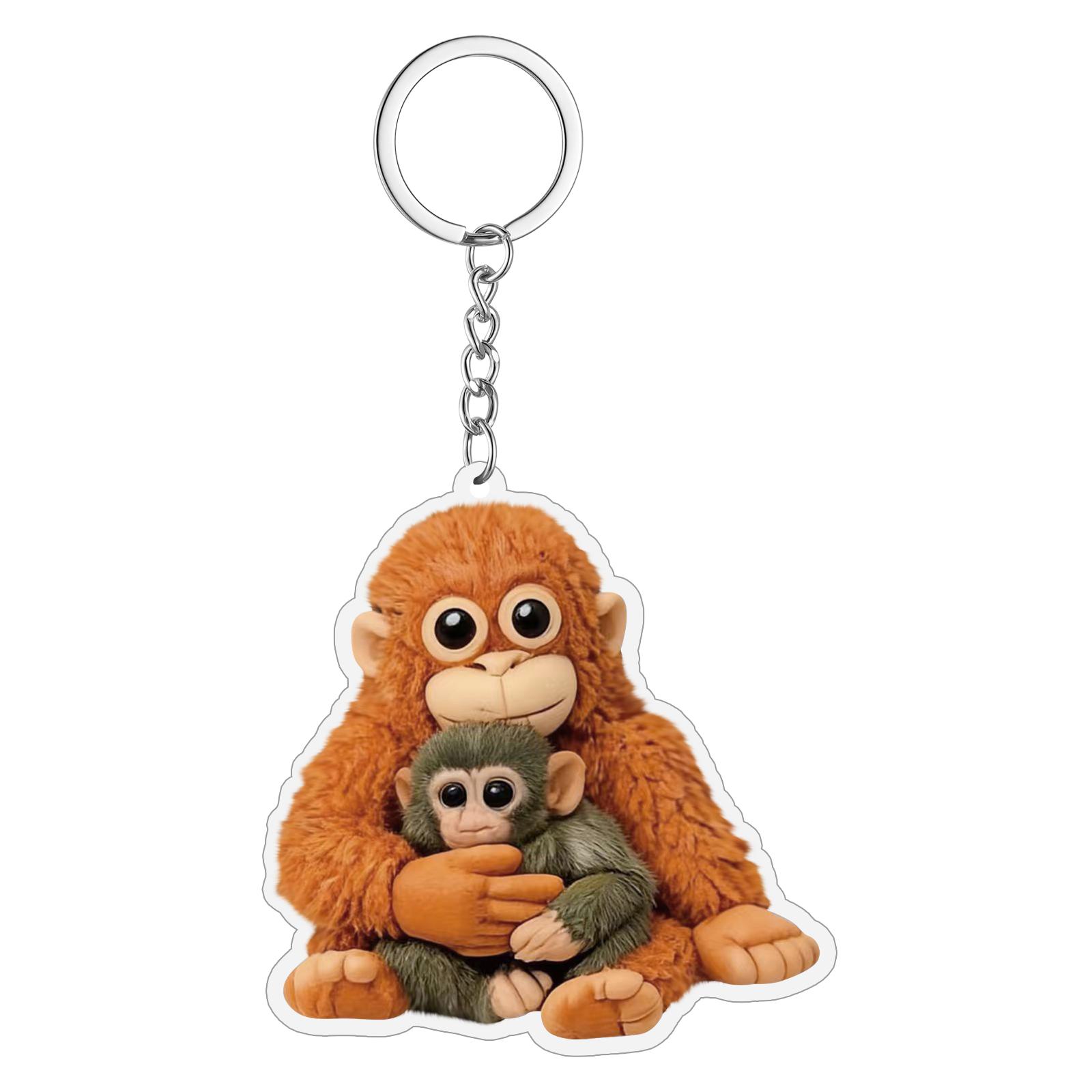 

Monkey Boxing Keychain Soft Flexible Durable Material Lightweight Portable Charm Accessory for Bags Keys and Everyday Use ONE SIZE