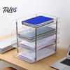 Stapelbarer Büro-Aufbewahrungsbehälter Klarer Schreibtisch-Organizer, Transparente Schichten PET-Aktenhalter, Acryl-Dokumentenablage Platzsparender Organizer für A4-Dokumente