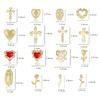 64-Piece Gold Nail Charm Set: Cross, Heart, Rose - Y2K 3D Chrome Decorations
