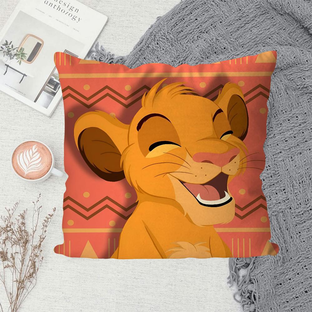 1PC Cartoon Simba lion king Pillow Case Sofa Decorative Home Double-sided Printing Short Plush Cute Cushion Cover