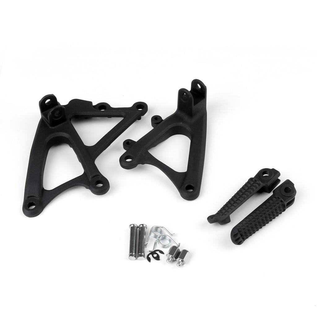 Front Rider Footrest Foot Pegs Brackets Set For Yamaha YZF R1 2009-2011 Black