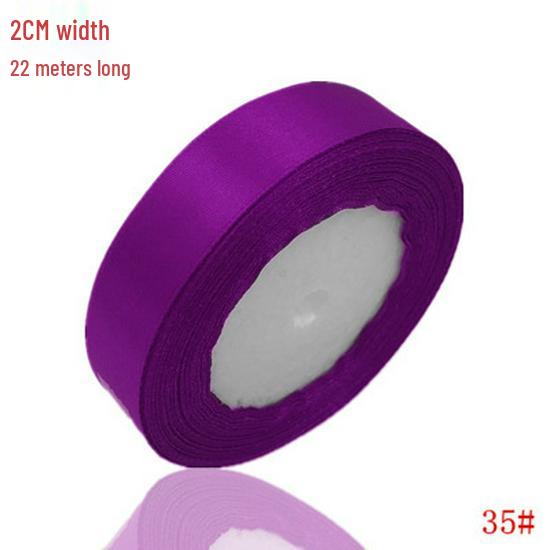 2cm Satin Polyester Ribbon for Gift, Souvenir Packaging, Wedding Cake Decoration, and Binding.