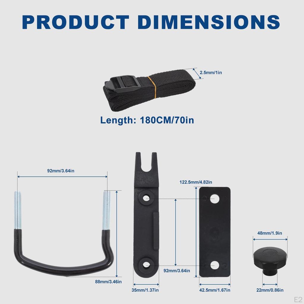 Roof Box U Bolt Clamp Car Van Mounting Fitting Kit Attachment Multipurpose Easy Installation Metal