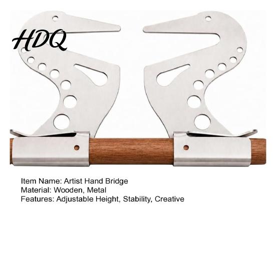 Self-locking Hand Bridge Artist Support Bridge Wooden Painting with Rod Adjustable Stable Rest for Canvas Drawing Fine Detailing Accessory