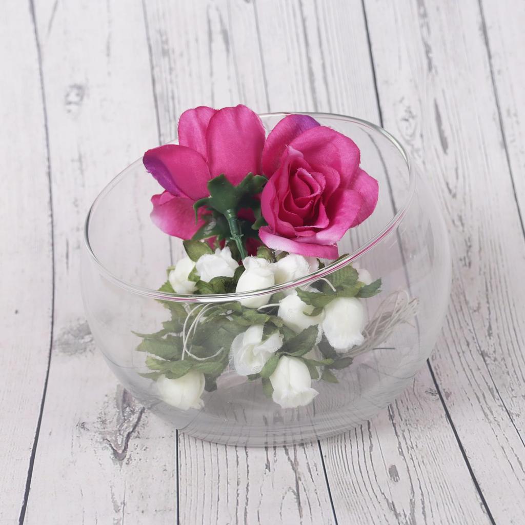 Glass Shrek 8 Height x Diameter Slanted Ball Flower Terrarium Container Vase, Design, Pieces, 11.2cm 15cm, Cut, Shape, Vase,
