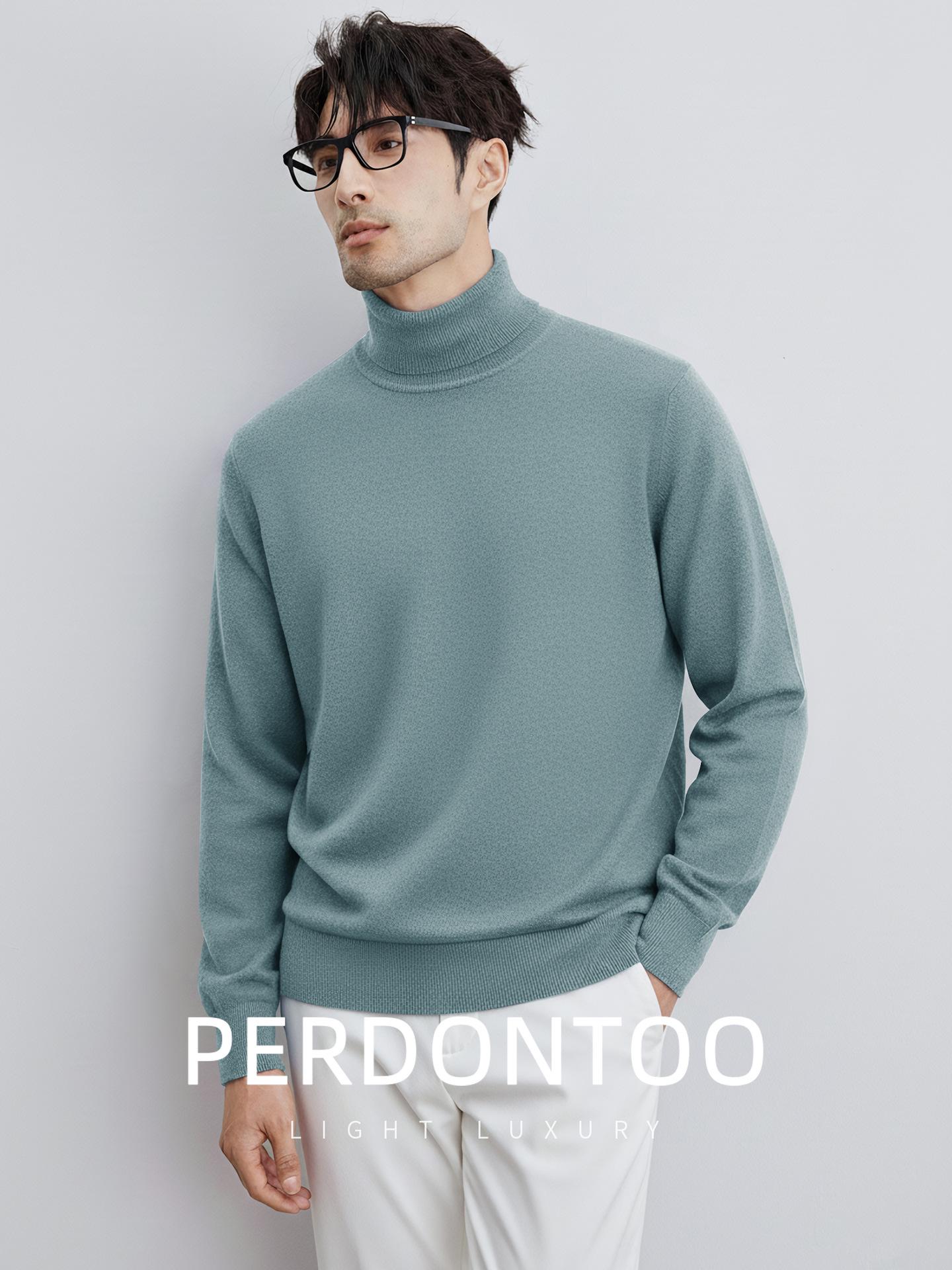 

Men s High-Neck Thick Wool Sweater - Warm Base Layer Knitwear for Autumn/Winter 2025 3XL