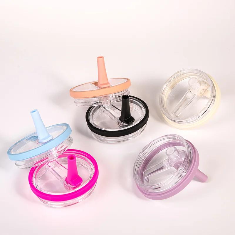 Folding Straw Cup High-value Leak-proof Sealing Cover Portable Handle Car Cup Lid Proof Reusable Tumbler Cover