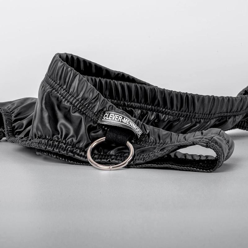 1Pc Faux Leather Thong Underpants Hot Men's Underwear Sexy Panties Nylon Briefs