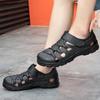 WTEMPO Herren Sommer Watsandalen Sommer Aushöhlen Einfarbig Bindung Weiche Sohle Atmungsaktiv Deodorant Rutschfest Wasserdicht Lässige Sport-Strandschuhe