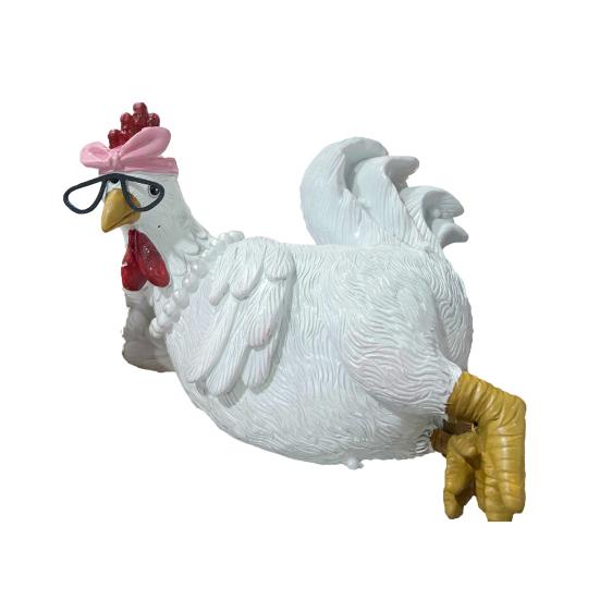 Dobré ráno Kuřecí figurka Pryskyřice Sedící Ležící Slepice Socha Socha Domácí kancelář Stolní polička Dekorace Ornament Festival Dárek