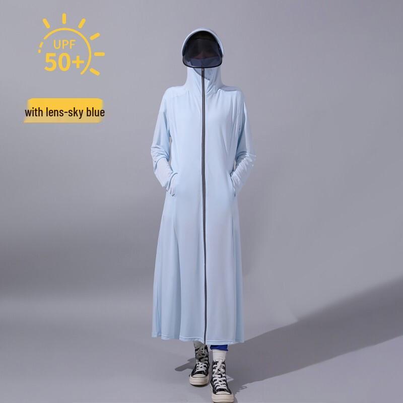 Dámský dlouhý letní kabát z ultra tenkého ledového hedvábí pro ochranu před sluncem