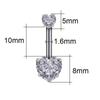 Heart Shape Belly Button Rings Crystal Silver Body Jewelry Navel Piercing  for Party Decoration