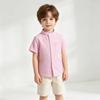 Boys Long Sleeve Stand Collar Shirt Candy Colors for Spring and Daily Wear