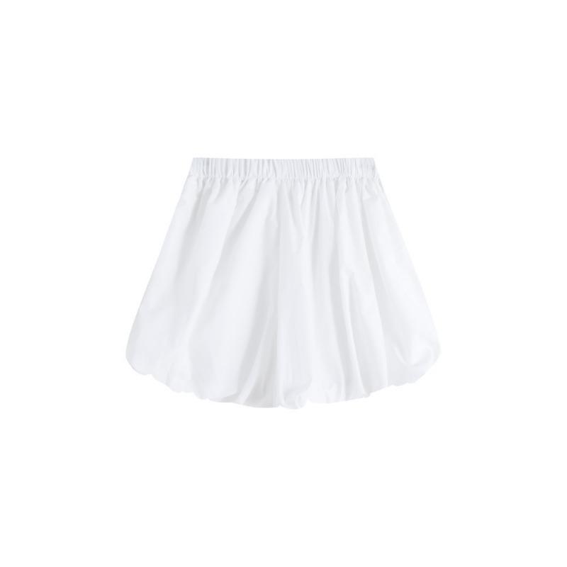 White bud pants skirt women's summer thin new high-waisted casual tutu skirt pants wide-leg lantern shorts