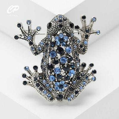 Broșă cu animale creative Broșă broască vintage cu strasuri, accesorii vestimentare de modă personalizate Pin
