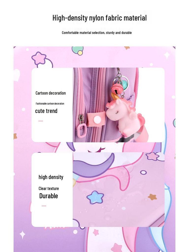 Capybara Unicorn Trolley School Bag for Girls - 2023, Detachable & Stair-Climbing