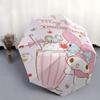 A Sweet Smile My Melody Automatic Opening and Closing Cartoon Umbrella - Small Umbrella Suitable for Various Occasions, Portable 3-Fold Small Umbrella