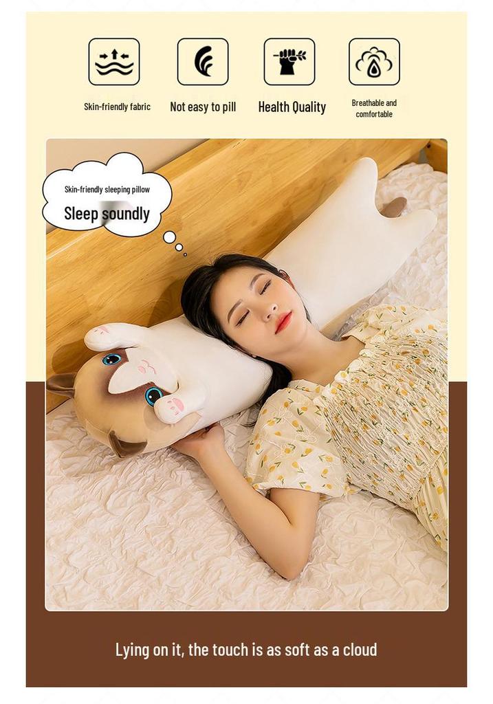 Cat Island Long Pillow: Big Face Cat Cushion