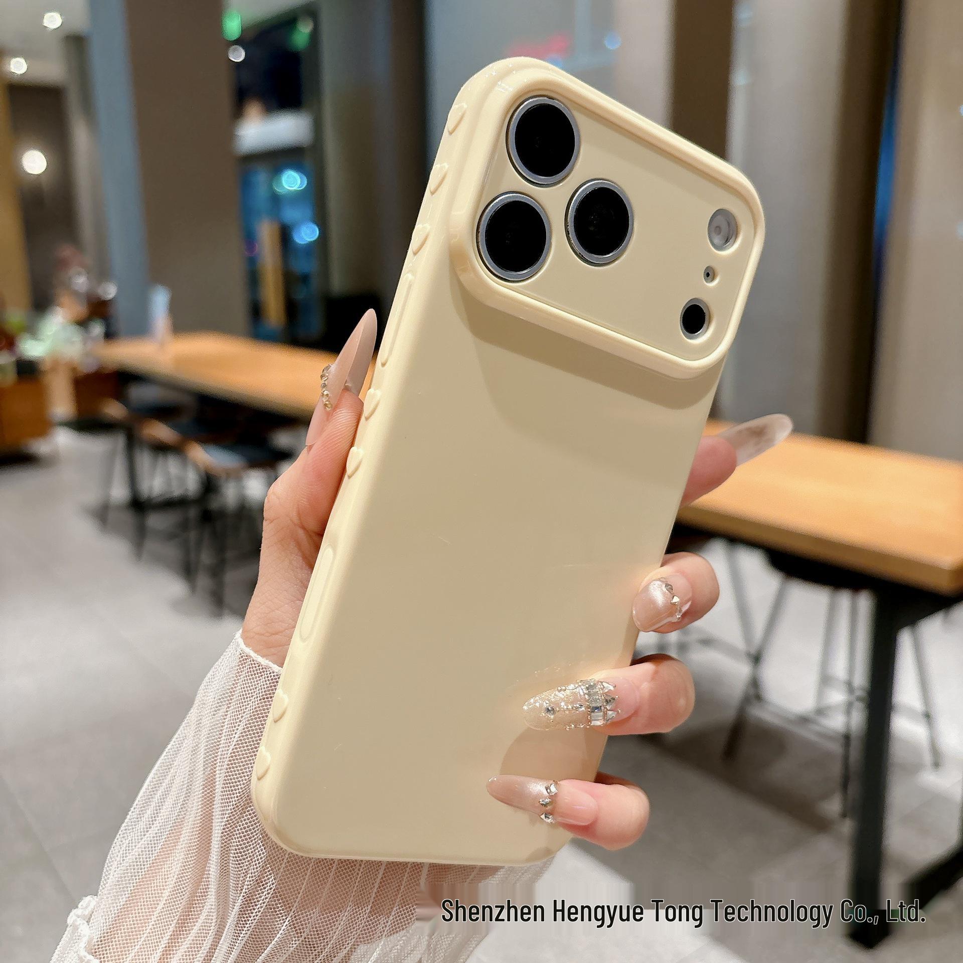 

Solid Color Heart Design Phone Case for iPhone 12/13/14/15/16/17 Promax iPhone 16