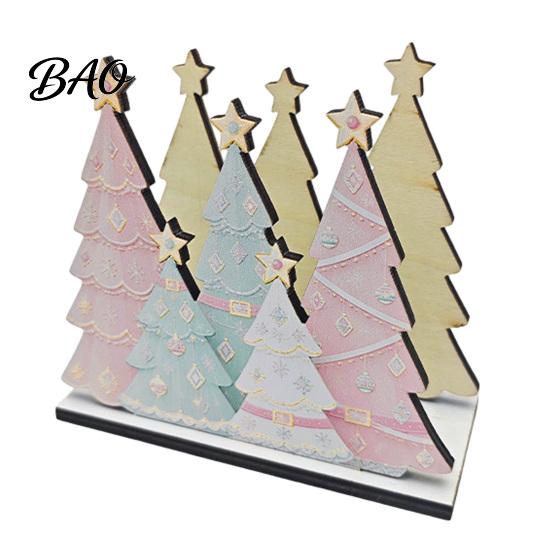 Christmas Tree Paper Towel Holder Theme Wooden Napkin Holder, Decorative Holiday Stand, Festive Dining Table Organizer HD UV Printing for Kitchen